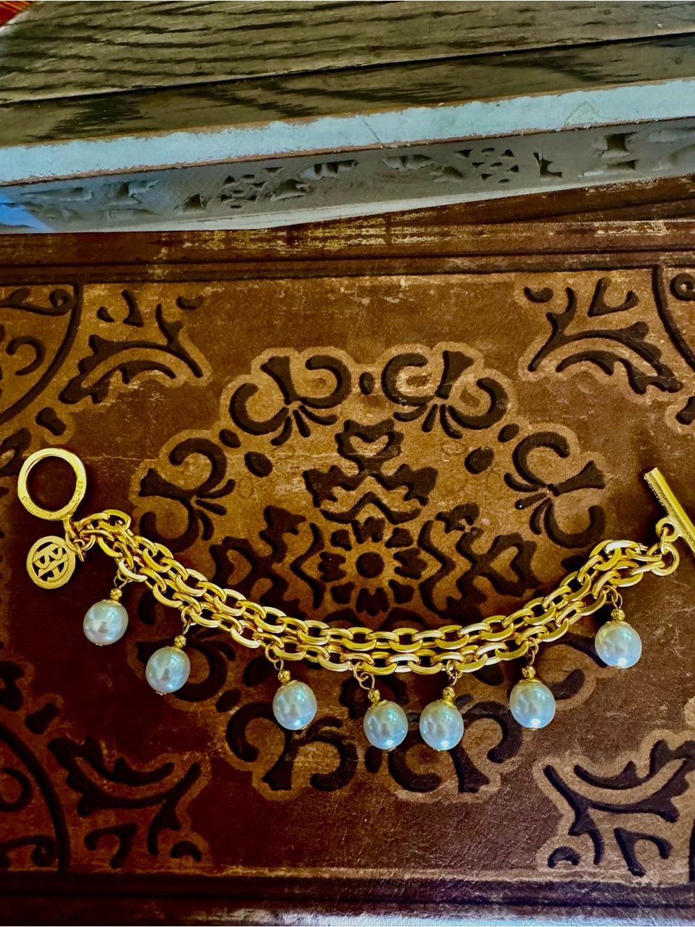 Ben-Amun Gold Chain Bracelet with Pearls